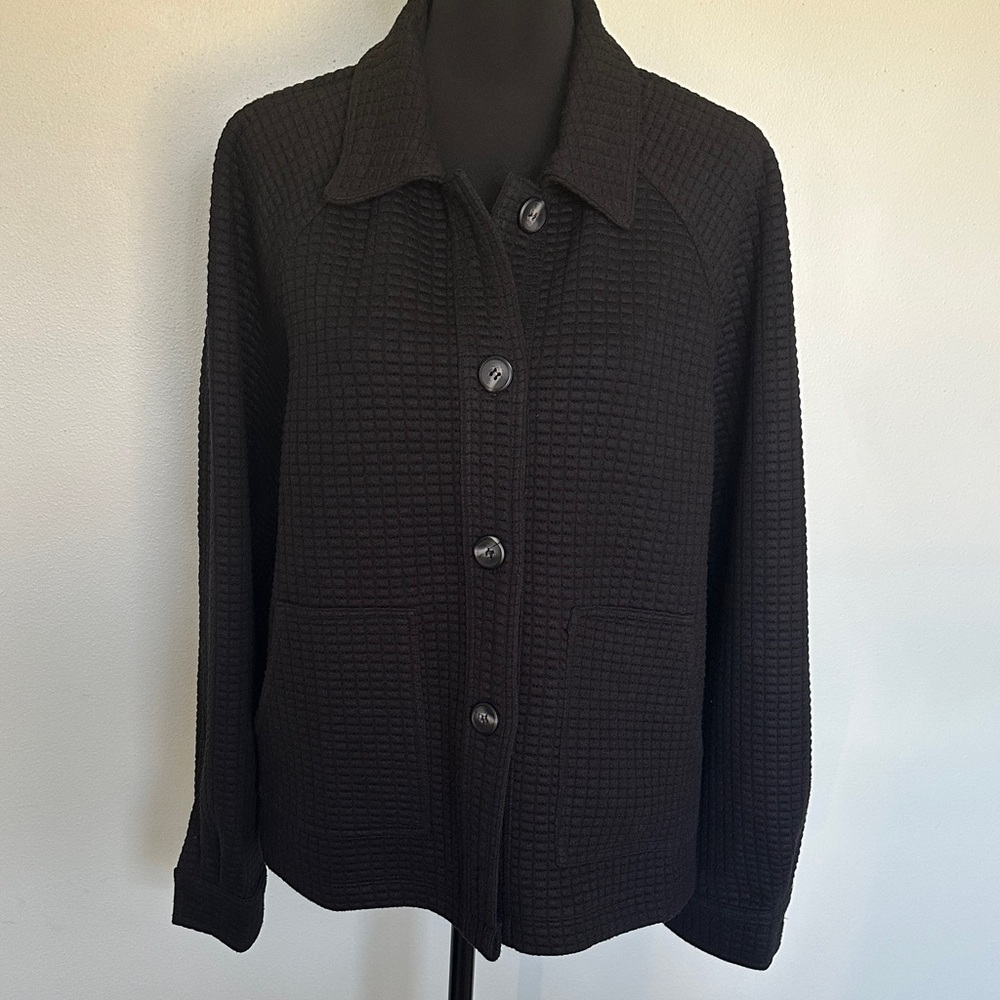 Women's Black Textured Jacket